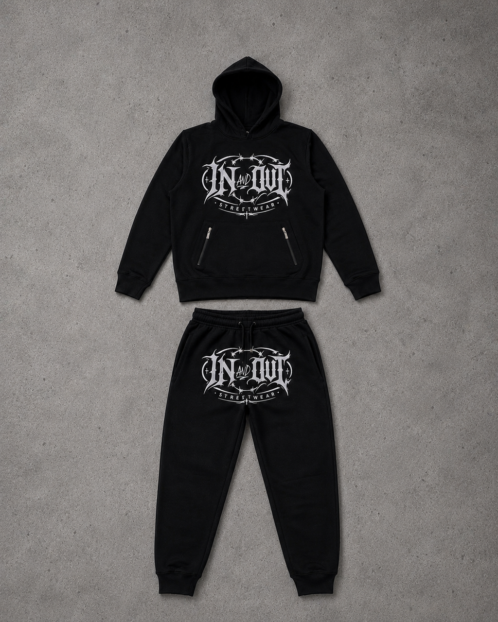 Black Barbwire Tracksuit