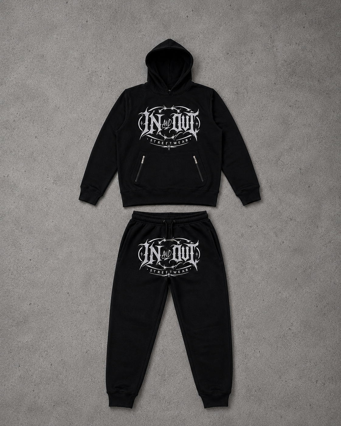 Black Barbwire Tracksuit